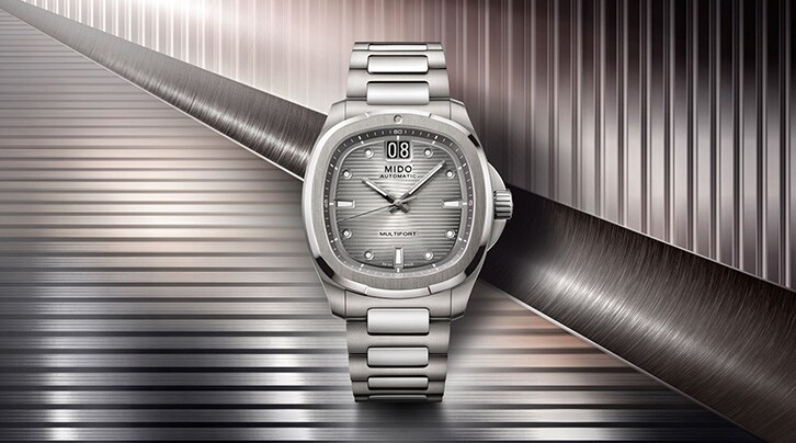 MIDO MULTIFORT TV BIG DATE - Titanium with a distinctive